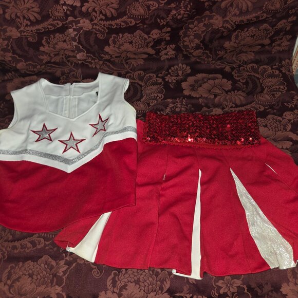Red White School Pep Threads Cheerleading Cheer Uniform Size 10 Belt Not Include - Picture 4 of 10